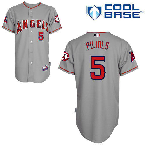 Albert Pujols #5 MLB Jersey-Los Angeles Angels of Anaheim Men's Authentic Road Gray Cool Base Baseball Jersey